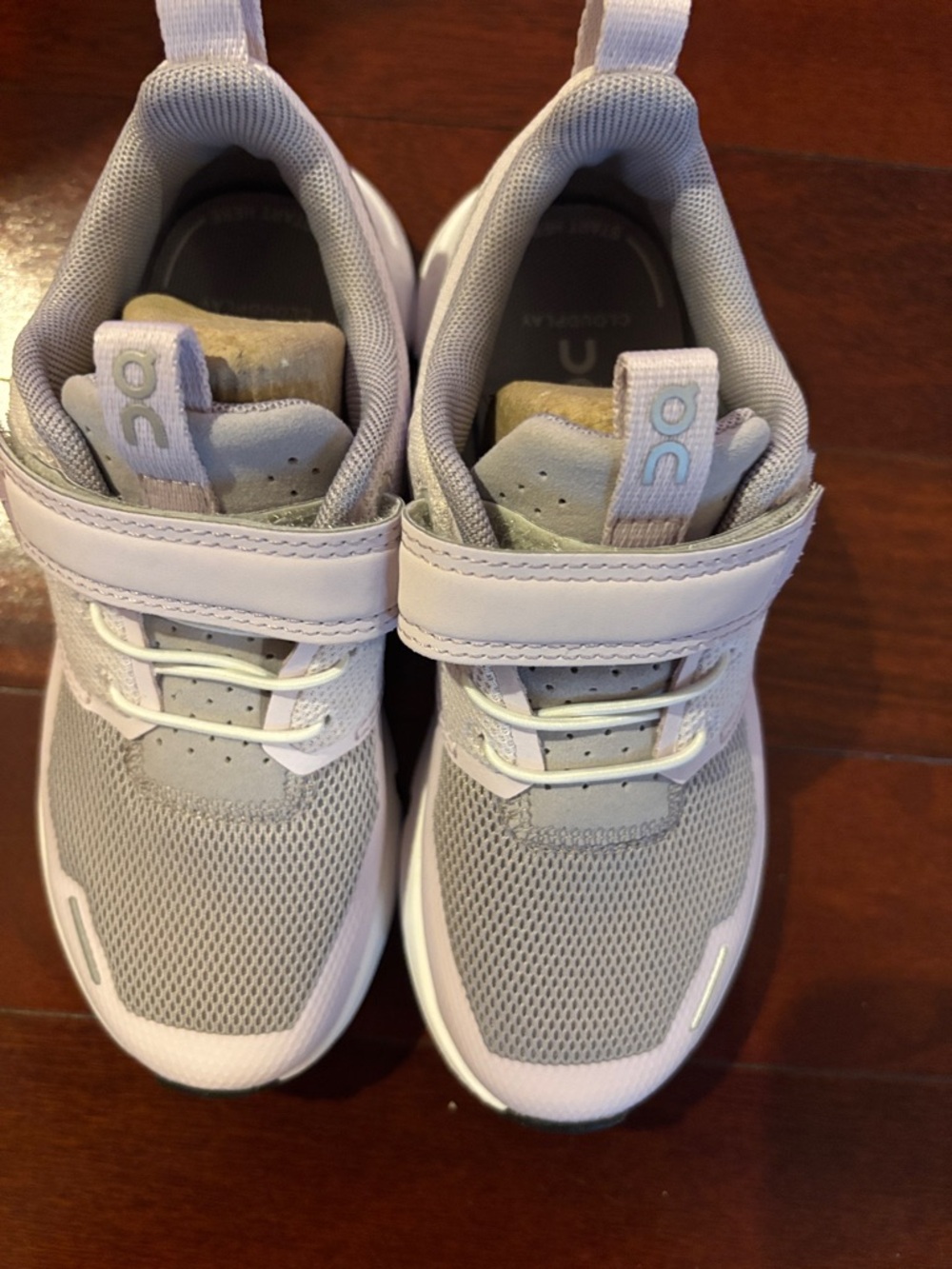 On Running Kids Lavender and Gray Athletic Sneakers - Picture 2 of 4